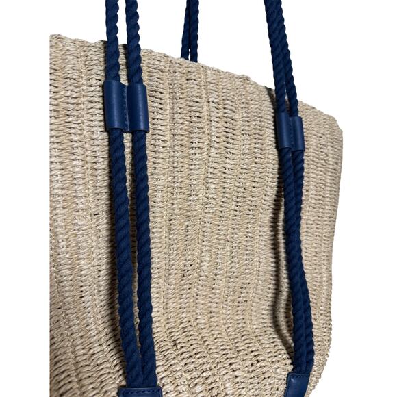 NWT J.Crew Woven Straw Market Tote – Rope Handles, One Size - Picture 4 of 7